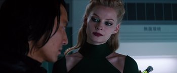 Movie still from “The Wolverine” (2013), directed by James Mangold – A man and a woman looking at one another; Close Up shot, Over the shoulder angle