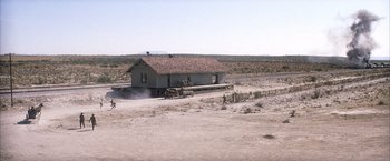Movie still from “There Will Be Blood” (2007), directed by Paul Thomas Anderson – An abandoned house in the middle of nowhere; Extreme Wide shot, High angle