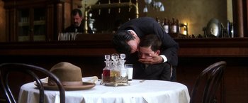 Movie still from “There Will Be Blood” (2007), directed by Paul Thomas Anderson – Medium shot, Over the shoulder angle