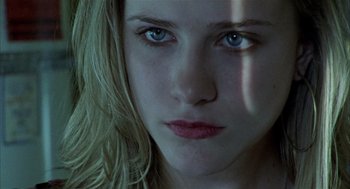 Movie still from “Thirteen” (2003), directed by Catherine Hardwicke – A person with blue eyes; Close Up shot, Low angle