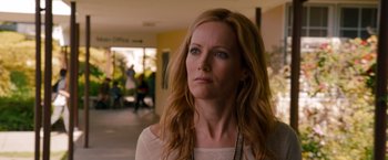Movie still from “This Is 40” (2012), directed by Judd Apatow – A person with long blonde hair; Close Up shot, Over the shoulder angle