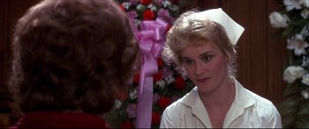 Movie still from “Tootsie” (1982), directed by Sydney Pollack – A person talking to another person; Close Up shot, Over the shoulder angle