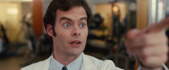 Movie still from “Trainwreck” (2015), directed by Judd Apatow – A person wearing a white shirt and a tie; Close Up shot, Over the shoulder angle