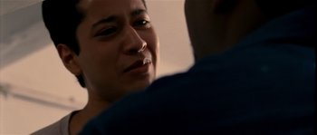 Movie still from “Udaan” (2010), directed by Vikramaditya Motwane – A person with their eyes closed; Close Up shot, Low angle