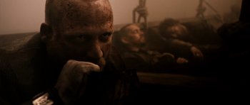 Movie still from “Valhalla Rising” (2009), directed by Nicolas Winding Refn – A person with a beard; Close Up shot, Low angle