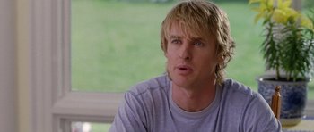 Movie still from “Wedding Crashers” (2005), directed by David Dobkin – A person with long blonde hair; Close Up shot, Over the shoulder angle