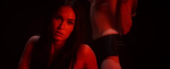 Movie still from “Zeroville” (2019), directed by James Franco – A beautiful woman in a black bra and black panties; Close Up shot, Over the shoulder angle