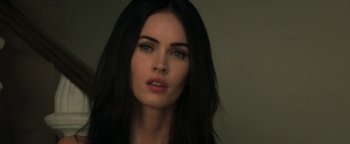 Movie still from “Zeroville” (2019), directed by James Franco – A person with long black hair; Close Up shot, Over the shoulder angle