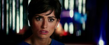 Movie still from “Zoolander 2” (2016), directed by Ben Stiller – A person with short black hair; Close Up shot, Over the shoulder angle