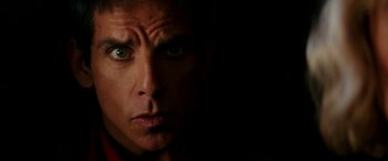 Movie still from “Zoolander 2” (2016), directed by Ben Stiller – A person's face in the dark; Close Up shot, Low angle