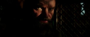 Movie still from “Zoolander 2” (2016), directed by Ben Stiller – A person with a beard; Close Up shot, Low angle