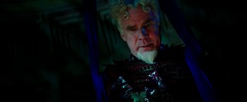 Movie still from “Zoolander 2” (2016), directed by Ben Stiller – A person wearing a costume; Medium shot, Over the shoulder angle