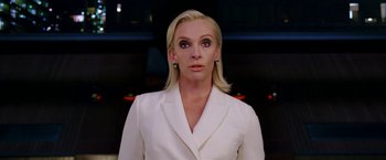 Movie still from “xXx: Return of Xander Cage” (2017), directed by D.J. Caruso – A woman in a white jacket looking at the camera; Close Up shot, Low angle