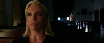 Movie still from “xXx: Return of Xander Cage” (2017), directed by D.J. Caruso – A woman with blonde hair looking into the distance; Close Up shot, Low angle