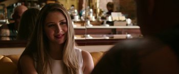 Movie still from “xXx: Return of Xander Cage” (2017), directed by D.J. Caruso – A beautiful young lady sitting at a table in front of a mirror; Close Up shot, Over the shoulder angle