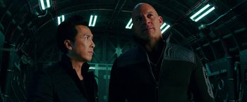 Movie still from “xXx: Return of Xander Cage” (2017), directed by D.J. Caruso – Two men standing next to each other in a room; Close Up shot, Low angle