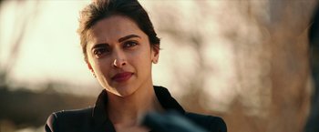 Movie still from “xXx: Return of Xander Cage” (2017), directed by D.J. Caruso – A person wearing a black shirt; Close Up shot, Over the shoulder angle