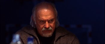 Movie still from “12” (2007), directed by Nikita Mikhalkov – An older man with a beard and mustache; Close Up shot, Low angle