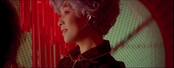 Movie still from “2046” (2004), directed by Kar-Wai Wong – A person with a phone in their ear; Close Up shot, Low angle