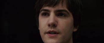 Movie still from “21” (2008), directed by Robert Luketic – A young man's face; Close Up shot, High angle