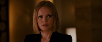 Movie still from “21” (2008), directed by Robert Luketic – A person with short hair; Close Up shot, Over the shoulder angle