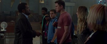 Movie still from “21 Jump Street” (2012), directed by Phil Lord – Medium shot, Over the shoulder angle