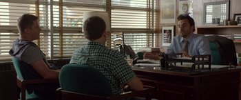 Movie still from “21 Jump Street” (2012), directed by Phil Lord – Medium shot, Over the shoulder angle