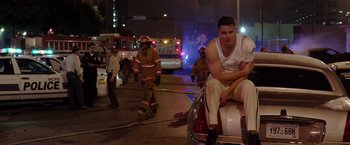 Movie still from “21 Jump Street” (2012), directed by Phil Lord – Wide shot, Low angle