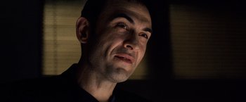 Movie still from “25th Hour” (2002), directed by Spike Lee – A person looking at the camera; Close Up shot, Low angle