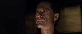 Movie still from “25th Hour” (2002), directed by Spike Lee – A person looking up at the sky; Close Up shot, Low angle