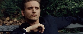 Movie still from “25th Hour” (2002), directed by Spike Lee – A person wearing a black shirt; Close Up shot, Low angle