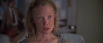 Movie still from “3 Women” (1977), directed by Robert Altman – A person with green eyes; Close Up shot, High angle