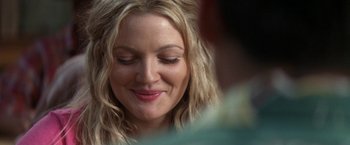 Movie still from “50 First Dates” (2004), directed by Peter Segal – A person with eyes closed; Close Up shot, Over the shoulder angle