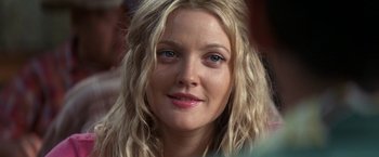 Movie still from “50 First Dates” (2004), directed by Peter Segal – A woman with blonde hair and blue eyes; Close Up shot, Over the shoulder angle