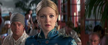 Movie still from “50 First Dates” (2004), directed by Peter Segal – A person wearing a blue jacket; Close Up shot, Over the shoulder angle