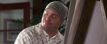 Movie still from “50 First Dates” (2004), directed by Peter Segal – A person wearing a hat; Close Up shot, Low angle