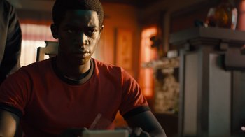 Movie still from “Snowfall” (2017), directed by Hiro Murai – Close Up shot, Low angle