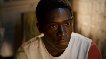 Movie still from “Snowfall” (2017), directed by Hiro Murai – Close Up shot, High angle