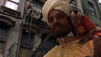 Movie still from “A Little Princess” (1995), directed by Alfonso Cuarón – A man with a beard wearing a turban; Close Up shot, Low angle