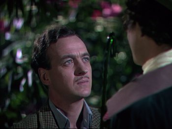 Movie still from “A Matter of Life and Death” (1946), directed by Emeric Pressburger – A person talking to another person; Close Up shot, Over the shoulder angle