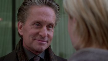 Movie still from “A Perfect Murder” (1998), directed by Andrew Davis – A person talking to another person; Close Up shot, Over the shoulder angle