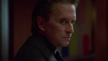 Movie still from “A Perfect Murder” (1998), directed by Andrew Davis – A person wearing a jacket; Close Up shot, Low angle