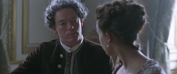 Movie still from “A Royal Affair” (2012), directed by Nikolaj Arcel – A man and a woman talking to each other; Close Up shot, Over the shoulder angle