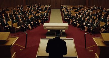 Movie still from “A Serious Man” (2009), directed by Joel Coen – Wide shot, High angle