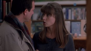 Movie still from “A Simple Plan” (1998), directed by Sam Raimi – A man and a woman talking to each other; Close Up shot, Over the shoulder angle