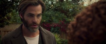 Movie still from “A Wrinkle in Time” (2018), directed by Ava DuVernay – A person with a beard; Close Up shot, Over the shoulder angle