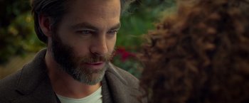 Movie still from “A Wrinkle in Time” (2018), directed by Ava DuVernay – A person with a beard; Close Up shot, Over the shoulder angle