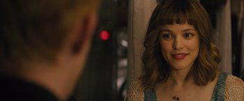 Movie still from “About Time” (2013), directed by Richard Curtis – A person looking at a mirror; Close Up shot, Over the shoulder angle
