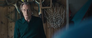 Movie still from “About Time” (2013), directed by Richard Curtis – A man standing in front of a basketball hoop; Close Up shot, Low angle