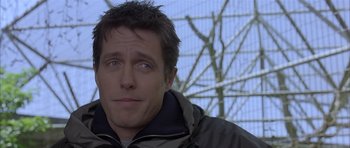 Movie still from “About a Boy” (2002), directed by Chris Weitz – A person wearing a jacket; Close Up shot, Low angle